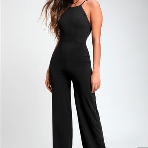 Lulu’s black halter jumpsuit size small